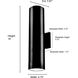 Vegas LED 18 inch Powder Coated Black Outdoor Wall Sconce